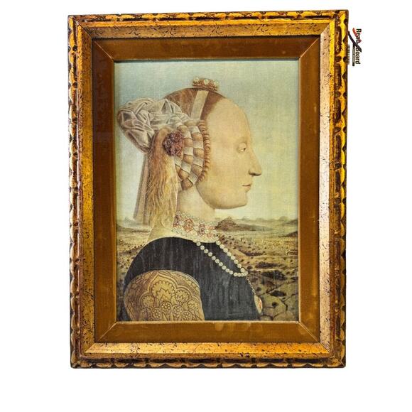 Vintage Framed Design‎ Toscano Portrait of Battista Sforza, 1466: Medium 1952- - Picture 15 of 16
